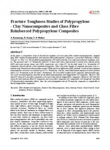 Fracture Toughness Studies of Polypropylene- Clay Nanocomposites