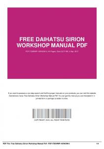 FREE DAIHATSU SIRION WORKSHOP MANUAL PDF PDF-FDSWMP-10RAOM-6