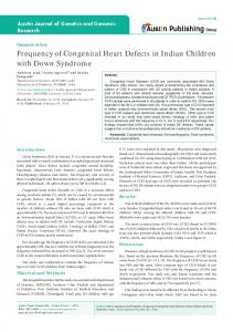 Frequency of Congenital Heart Defects in Indian Children with Down ...