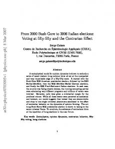 From 2000 Bush-Gore to 2006 Italian elections: Voting at fifty-fifty and ...
