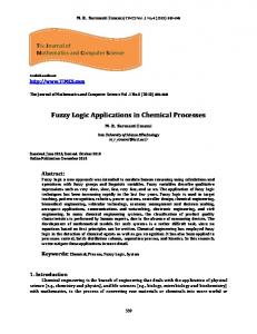 Fuzzy Logic Applications in Chemical Processes - International ...