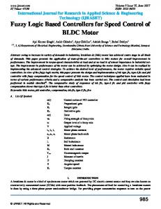 Fuzzy Logic Based Controllers for Speed Control of BLDC Motor