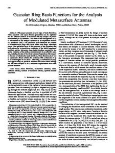Gaussian Ring Basis Functions for the Analysis of ... - IEEE Xplore