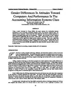 Gender Differences in Opinion and Performance in the ... - Eric