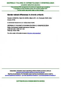 Gender-related differences in chronic urticaria