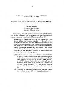 General Foundational Remarks on Fuzzy Set Theory
