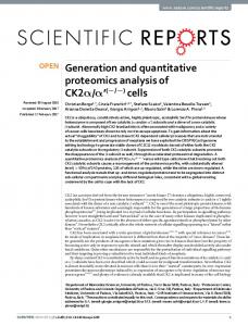Generation and quantitative proteomics analysis of