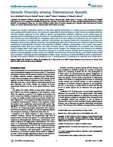 Genetic Diversity among Enterococcus faecalis