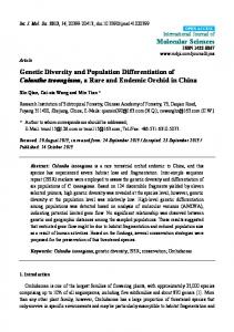 Genetic Diversity and Population Differentiation of ... - BioMedSearch