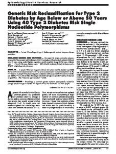 Genetic Risk Reclassification for Type 2 Diabetes by ... - Diabetes Care
