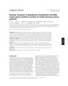 Genetic variation in glutathione metabolism and DNA repair genes ...