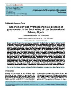 Geochemistry and hydrogeochemical process of ... - Academic Journals