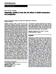 Geographic variation in body size: the effects of ambient temperature ...
