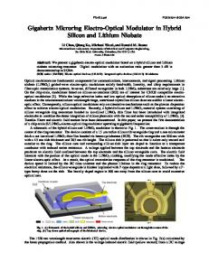 Gigahertz Microring Electro-Optical Modulator in ... - OSA Publishing