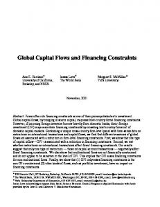 Global Capital Flows and Financing Constraints - CiteSeerX