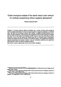 Global convergence analysis of line search interior ... - Semantic Scholar