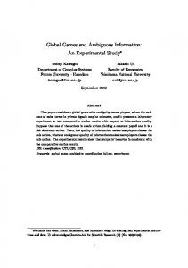 Global Games and Ambiguous Information: An ... - Editorial Express