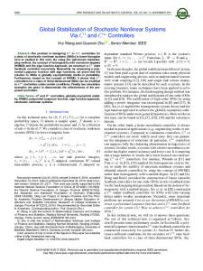 Global Stabilization of Stochastic Nonlinear Systems Via C1 and C