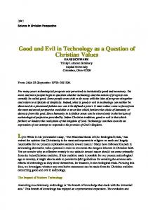 Good and Evil in Technology as a Question of Christian Values