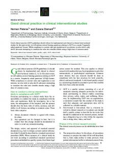 Good clinical practice in clinical interventional studies