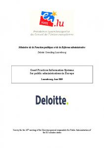 Good Practices Information Systems for public ... - DGAEP