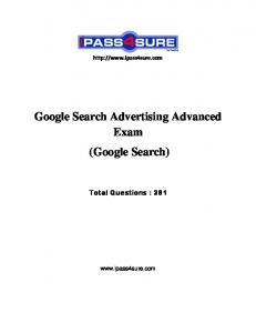 Google Search Advertising Advanced Exam (Google ... - Pass4Sure