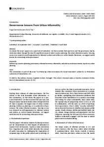 Governance Lessons from Urban Informality - Cogitatio Press