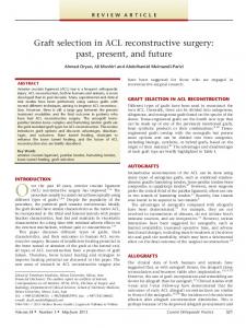 Graft selection in ACL reconstructive surgery: past, present, and future ...