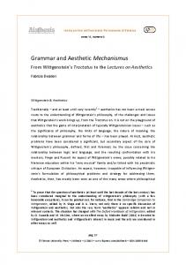 Grammar and Aesthetic Mechanismus - Firenze University Press