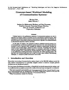 Grammar-based Workload Modeling of Communication ... - CiteSeerX