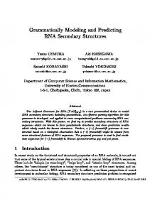 Grammatically Modeling and Predicting RNA Secondary ... - CiteSeerX