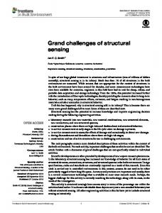 Grand challenges of structural sensing - Frontiers