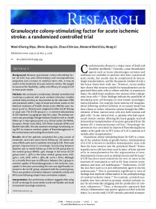 Granulocyte colony-stimulating factor for acute ischemic stroke: a ...
