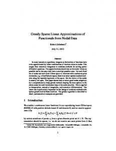 Greedy Sparse Linear Approximations of ... - Semantic Scholar