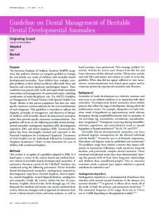 Guideline on Dental Management of Heritable Dental ...