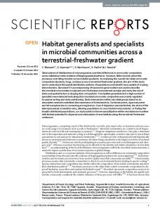 Habitat generalists and specialists in microbial communities ... - DiVA