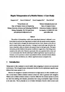 Haptic Teleoperation of a Mobile Robot - USC Robotics Research Lab