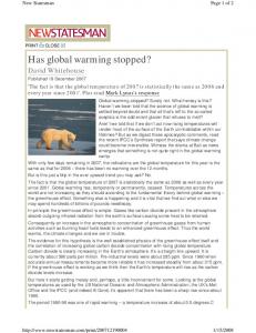 Has global warming stopped?