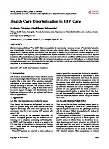 Health Care Discrimination in HIV Care - Semantic Scholar
