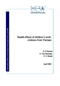 Health effects of children's work - Understanding Children Work