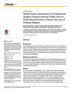 Health Impact Assessment of a Predicted Air Quality Change ... - PLOS