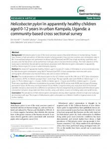 Helicobacter pyloriin apparently healthy children aged 0-12 years in ...