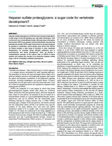 Heparan sulfate proteoglycans: a sugar code for ... - Development