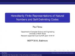 Hereditarily Finite Representations of Natural Numbers and Self