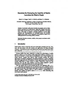 Heuristics for Evaluating the Usability of Mobile ...