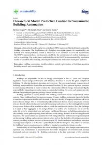 Hierarchical Model Predictive Control for Sustainable Building ...