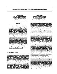 Hierarchical Probabilistic Neural Network Language Model - CiteSeerX