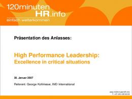 High Performance Leadership: - CompanyCenter