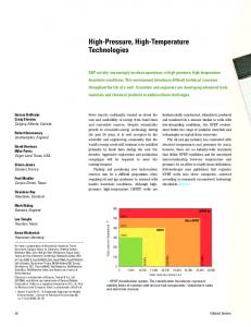 High-Pressure, High-Temperature Technologies