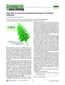High Time to Assess the Environmental Impacts of ... - ACS Publications